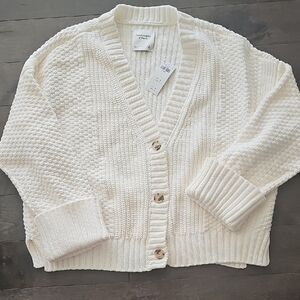 Abercrombie & Fitch Textured Cream Cardigan